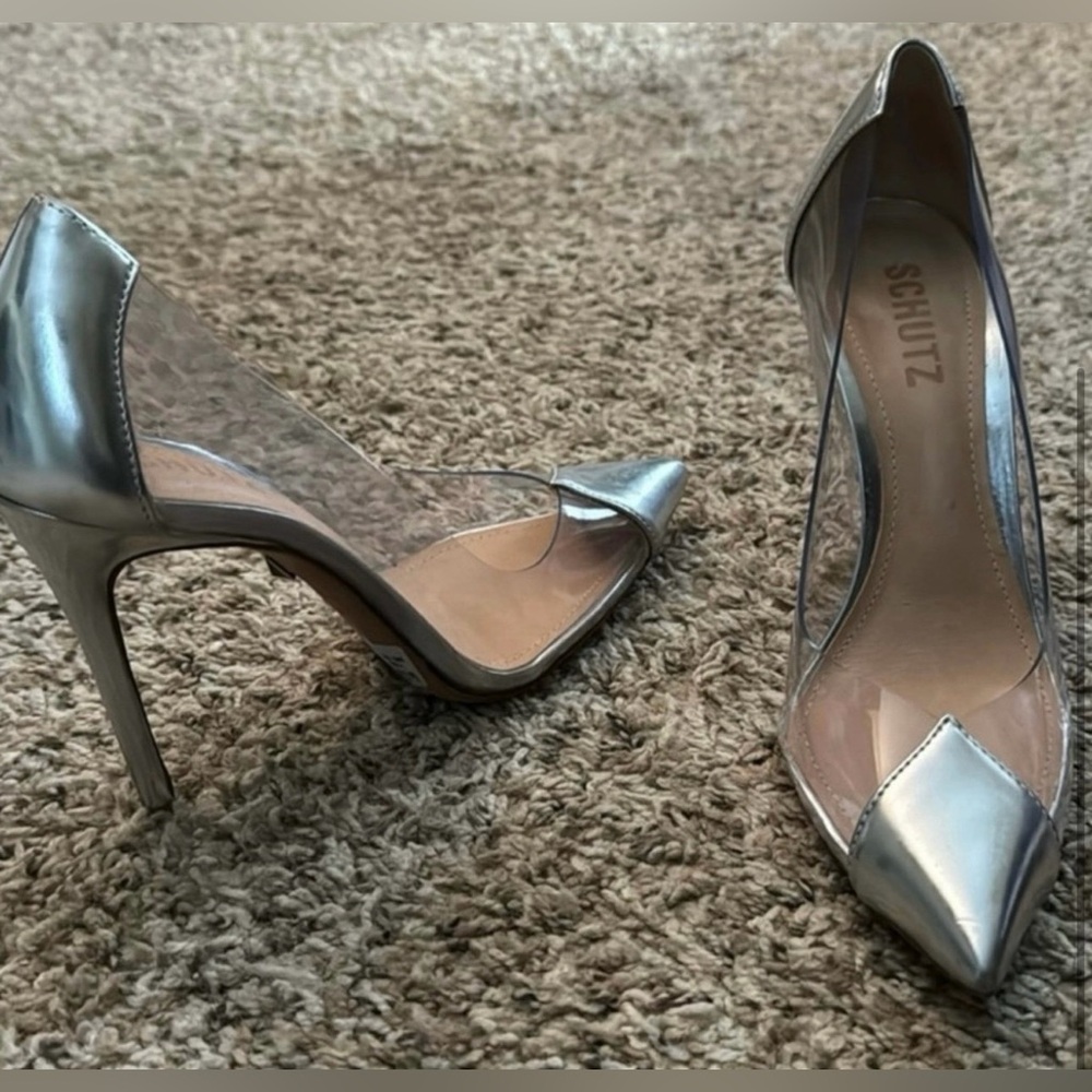 SCHUTZ Metallic Silver Women's Heels